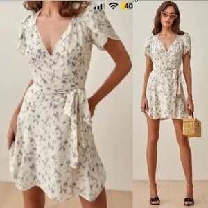 Reformation Ellwood Wrap Mini Dress
